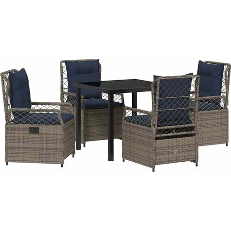Maison Exclusive - Conjunto de Comedor de Jardín 5 pcs Gris ratán (1/5)