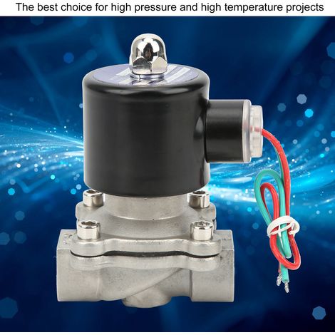 Électrovanne à action directe normalement fermée en acier inoxydable 1/2'', vanne d'air, électrovanne, 12 V CC (1/5)