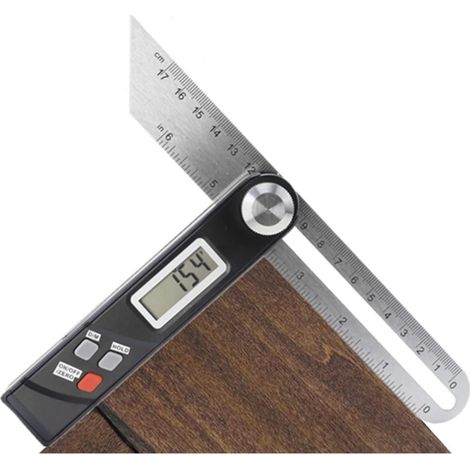 Rapporteur d'angle numérique rapporteur 6 pouces/170mm règle de Mesure en Acier avec Grand écran LCD for Outil de Mesure d'angle de Travail du Bois Accessoires pour scie à Table (1/5)