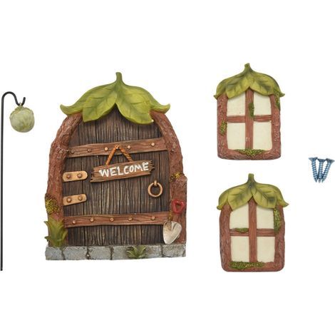 Fenêtres et portes miniatures de la maison des fées et des gnomes, décorations de jardin (1/4)
