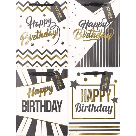 Sacchetto regalo per feste 18x23x10cm mix strigo