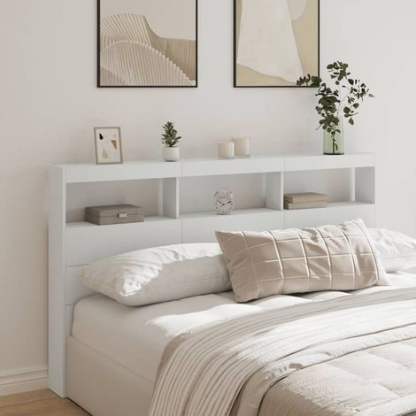 Cabecero de cama con LED blanco 180x17x102 cm vidaXL