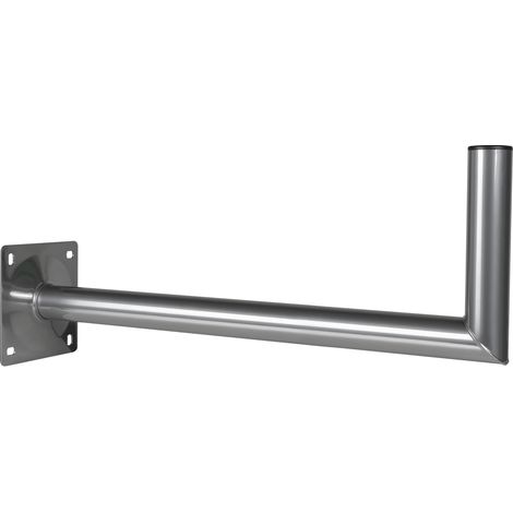 Support mural acier 60 cm pour miroir satellite – Trou oblong – Résistant aux intempéries – Certifié TÜV – Gris – M-E (1/3)