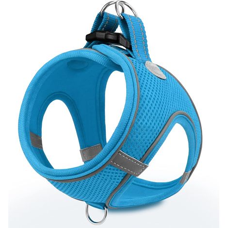 Harnais Chien, Réfléchissant Respirante Gilet Harnais pour Petit Moyens Chiens, M, Noir (1/5)