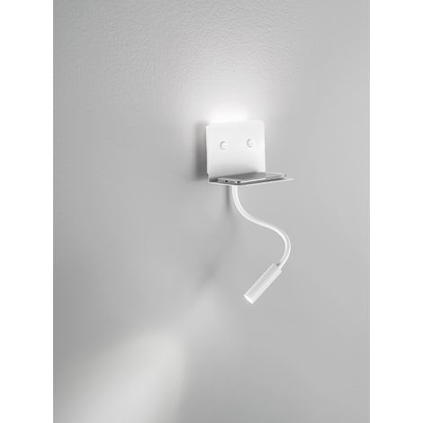Applique Murale En Métal Blanc, Lampe Led Avec Bras Flexible, Port Usb Intégré Et Éclairage 3000K, Série 6636 - Perenz, Luminaire De Qualité. (1/3)