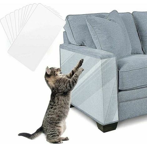 Protection anti-griffes de chat, 6 autocollants transparents, protection de meubles contre les chats, coussins de canapé contre les griffures, protection de meubles auto-adhésive (B) (1/4)