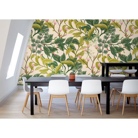 Papier Peint Floral - Motifs Botaniques Romantiques - 150 x 250 cm (1/2)