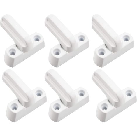 Lot de 6 bloqueurs de fenêtre avec vis de fixation pour portes en PVC UPVC, fenêtre de sécurité domestique en alliage de zinc (1/5)
