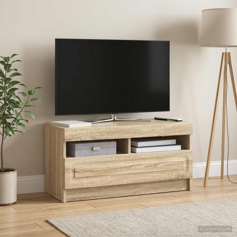vidaXL Mueble de TV LED Roble Sonoma Madera de ingeniería (1/5)