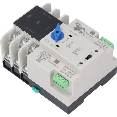 Commutateur de transfert automatique double alimentation triphasé 63 A avec disjoncteur pour laboratoire 220 V (1/5)