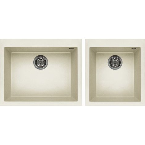 Lavello Elleci da incasso Quadra 210 Granitek Bianco Antico LGQ21062 (1/2)