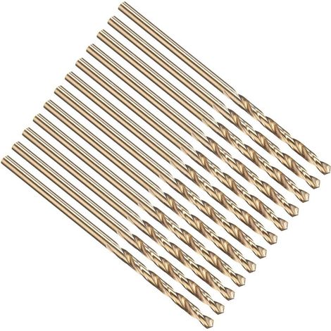 1-mm-Spiralbohrer, M35, 5 % Kobalt, HSS-Schaft, 135°, goldfarben, Hartmetall-Edelstahl, hochharte Metallbohrer – 12er-Packung