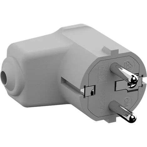 Bachmann 960.302 Schutzkontakt-Winkelstecker Polyamid 250 V Lichtgrau (RAL 7035) IP20 (1/2)
