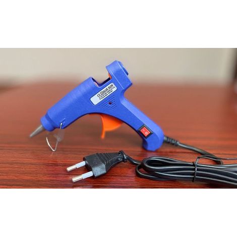 Pistolet à colle chaude 11W, matériau sûr, compact et portable, bâtons de colle 7 mm bleu, fiche ronde 20W pour usage domestique (1/5)
