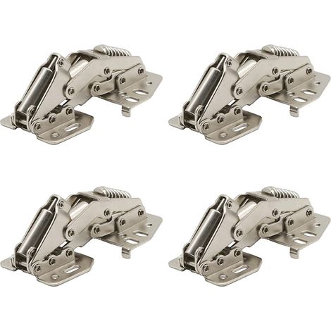 4Pcs 90 Degree Cabinet Flap Hinges with Hydraulic Damper for Kitchen Caravan Motorhome Cabinet Doors Wardrobe Door