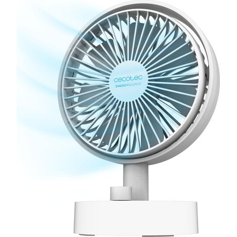 Ventilateur de Bureau avec Batterie EnergySilence 2000 Portable Desk - Batterie 2000 mAh, Diamètre 15,25 cm, Câble de Type C, Sélecteur d'Intensité, Hauteur Réglable (1/5)