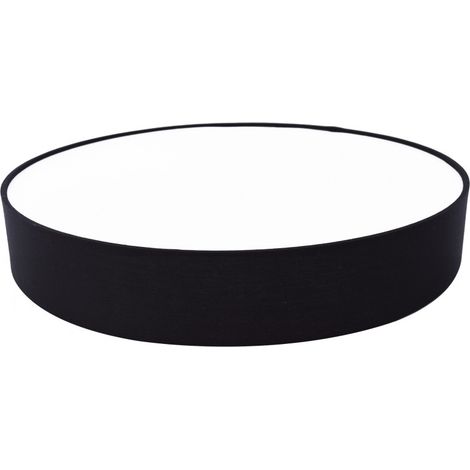 Sulion - Plafonnier LED rond avec abat-jour en textile noir et blanc (1/5)