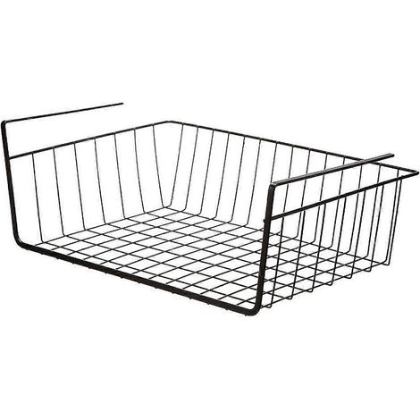 Panier de rangement sous étagère, étagère suspendue gain de place, panier en fil de fer, organisateur de paniers sous meuble (1/4)