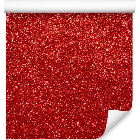 Papier peint à paillettes rouges et corail, fond rouge 50x1000 cm (1/5)