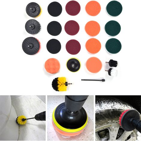 Juego de cepillos eléctricos para limpieza de suelos [22 piezas] Accesorios de limpieza para suelos y superficies – Materiales: nailon y esponja (1/5)