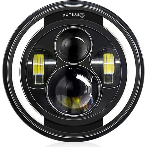 Stück 7-Zoll-LED-Scheinwerfer für Auto und Motorrad mit Tagfahrlicht/Blinker/Abblendlicht/Fernlicht, 7-Zoll-runder schwarzer Projektor