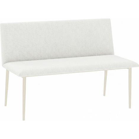 Banco de comedor 120 cm para 2 plazas, respaldo alto, estructura metálica y tapizado en poliéster beige (1/5)