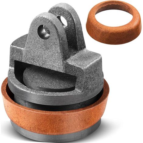 Pompe à main à piston complet - Pistons en fonte avec joint en cuir de vachette véritable - 1 pièce - Noir - Usage jardin et ferme (1/5)