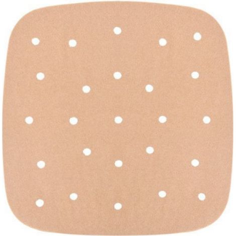 100 Papier Sulfurisé Air Fryer，Perforé Papier Cuisson Air Fryer，Jetable Antiadhésive Sans Huile Papier Parchemin Accessoires pour Friteuse Cuiseur à Vapeur Four Air Fryer，23cm (1/5)