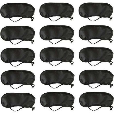 Masque de sommeil doux avec coussinet nasal, noir (paquet de 15) (1/4)