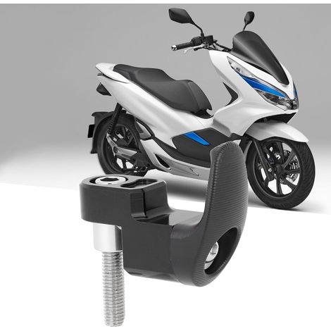Crochet de casque de moto en alliage d'aluminium, support à bagages compatible avec Honda PCX125 et PCX150 (noir) (1/4)