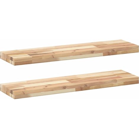 Maison Exclusive - Schweberegale 2 Stk. 80x20x4 cm Massivholz Aka