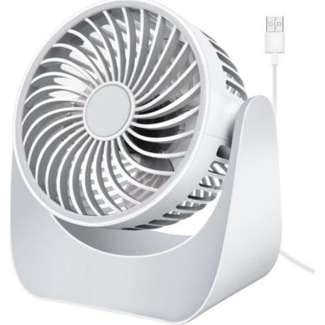 Mini ventilateur silencieux 3 vitesses – Rotation 360° – Vent fort et doux pour chambre, bureau, voiture, camping (1/4)