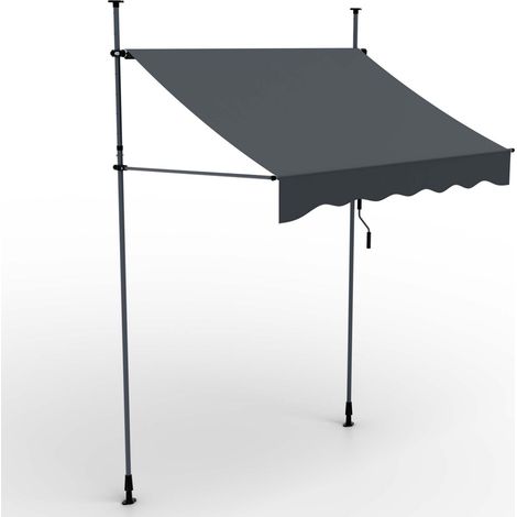 Auvent pour balcon et terasse 200x120cm rétractable avec manivelle réglable en hauteur (1/5)