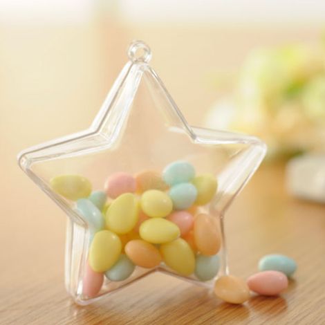 5 Boîtes Cadeaux Étoiles Transparentes pour Bonbons - Idéal Mariage, Anniversaire et Fêtes (1/5)