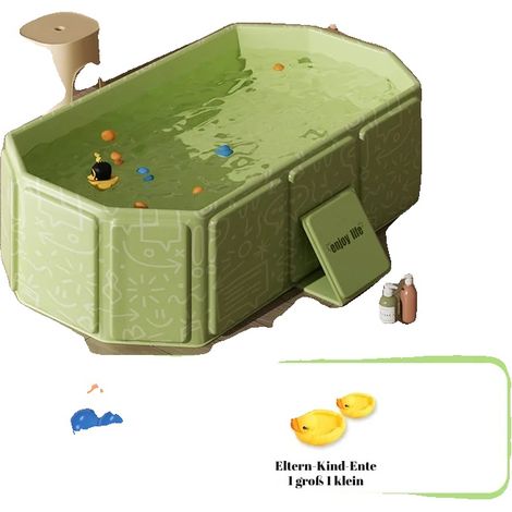 Vaschetta per neonati, design portatile, base antiscivolo, include giocattoli (1/2)