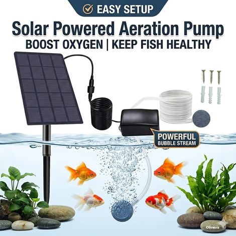 6V 2.5W énergie solaire oxygèneur étang pompe d'eau pompe d'air aérosateur étang réservoir de poissons pour jardin cour de pelouse extérieure (1/5)