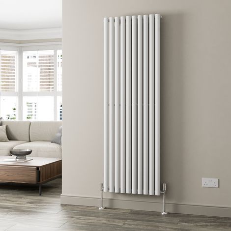 White Oval Column Designer Radiator Vertical Horizontal 1800 x 600mm Single Panel