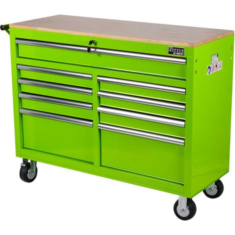 Zipper – Servante d'atelier roulante en acier – 9 tiroirs sur glissières à billes – Capacité de charge 540 kg – 4 roues avec frein – ZIWS9F (1/3)
