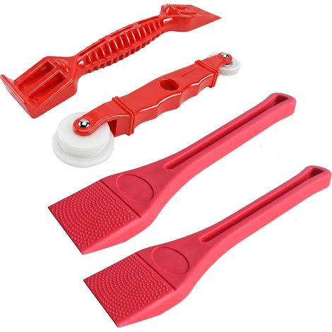Ensemble d'Outils pour Vitrage de Fenêtre, 4 Pièces : Truelle en Plastique ×2, Pelle Cannelée, Rouleau Cannelé, Outil d'Installation de Fenêtre pour Améliorer Les Performances des Joints (1/5)