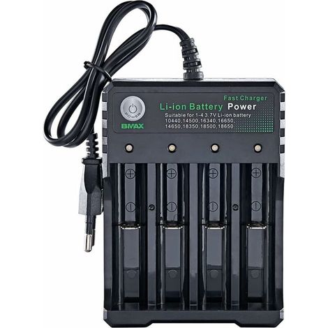 Memkey – Chargeur de batterie universel Smart 3,7 V Li-Ion NI-MH – Chargeur intelligent avec 4 canaux indépendants – Protection contre surcharge et court-circuit