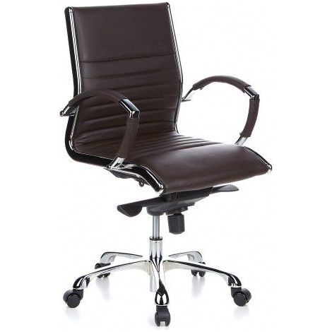 Siège de bureau / Fauteuil de direction PARMA 10, cuir marron, chromé hjh OFFICE
