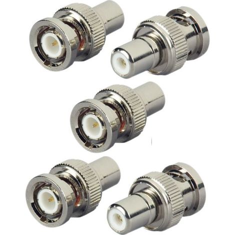 Sys adattatore connettore BNC / RCA BNC-RCA confezione 5 pezzi