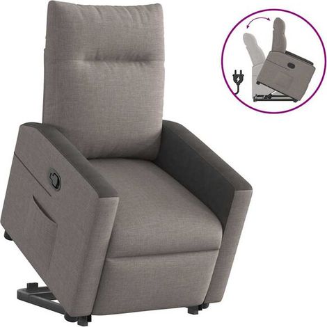 Fauteuil inclinable en tissu brun grisâtre (1/5)