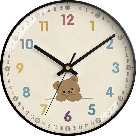 (16 pouces) Horloge murale florale facile à lire, silencieuse sans tic-tac, élégant motif de fleur d'iris, alimentée par piles. (1/5)