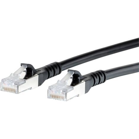 Metz Connect 1308455000-E RJ45 Câble réseau, câble patch CAT 6a S/FTP 5.00 m noir avec cliquet d'enc (1/3)