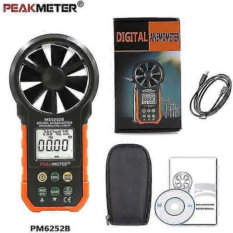 Anémomètre numérique portable USB MS6252a/MS6252b, débitmètre 30 m/s pour la mesure de la température et de l'humidité ambiantes PM6252B (1/5)