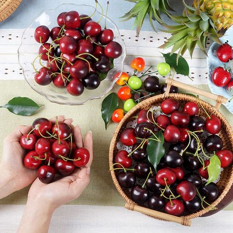 Juego de 36 cerezas artificiales para decoración de mesa. (1/5)