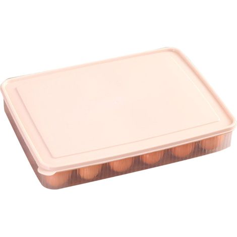 Plateau à œufs en plastique à 24 compartiments pour une utilisation domestique et l'organisation du réfrigérateur (rose) (1/5)