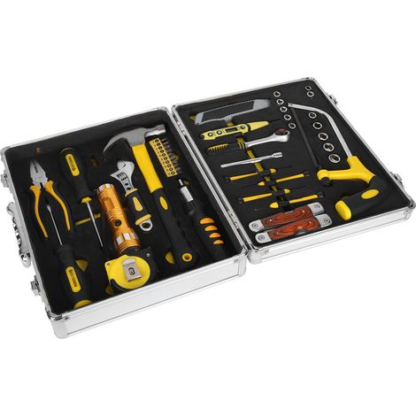 Coffret d'outils de réparation domestique FIXMANM MT43 - Kit de bricolage général avec boîte de rangement, ensemble d'accessoires de maintenance pour maison, caisse à outils compacte (1/5)