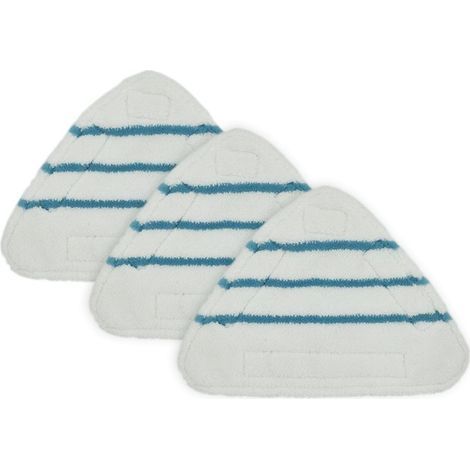 Housses en Microfibre Balai Vapeur Steam Accessoire Chiffons universel Triangle lavable pour Nettoyeur Vapeur Hot Spray, Blanc Microfibre Steam Mop Pads Lavables En Machine(lot de 3) (1/5)